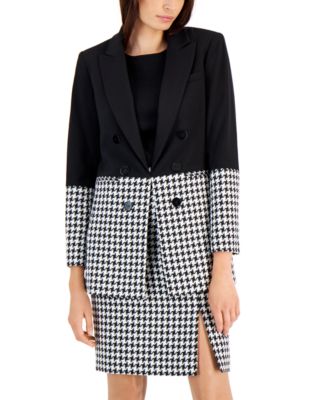Women's Houndstooth Colorblocked Jacket 