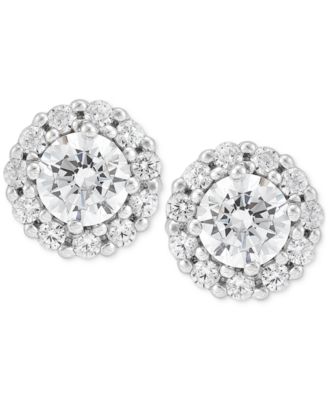 IGI Certified Lab Grown Diamond Halo Stud Earrings (2 ct. t.w.) in 14k White Gold