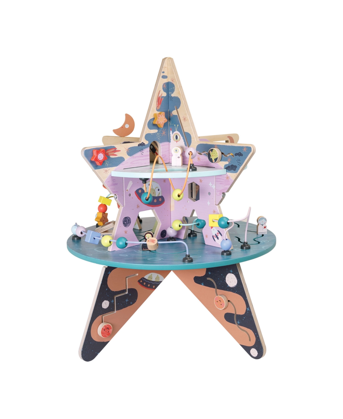 Shop Manhattan Toy Company Double-decker Celestial Star Explorer Wooden Activity Center In Multicolor