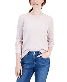 Petite Waffle Pullover Top, Created for Macy's