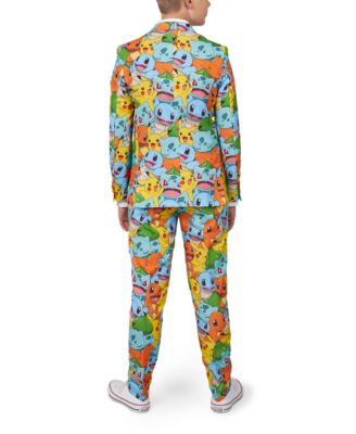 Big Boys Pokemon Licensed Suit, 3-Piece Set Including Blazer, Pants and Clip-On-Tie
