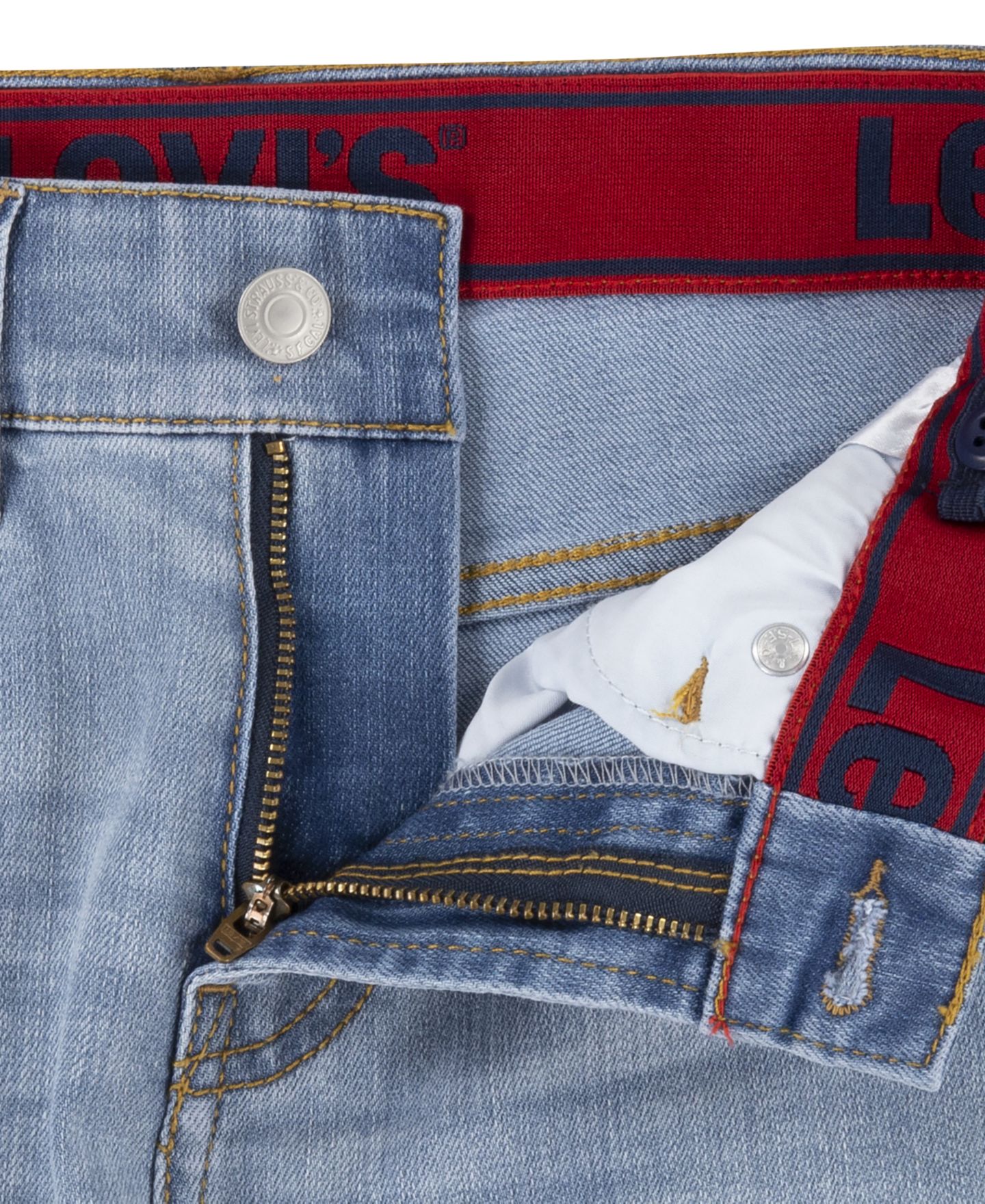 Детские джинсы Levi's 514 прямого кроя из стретча, 8-20, цвет: Синий каменный — фото 7