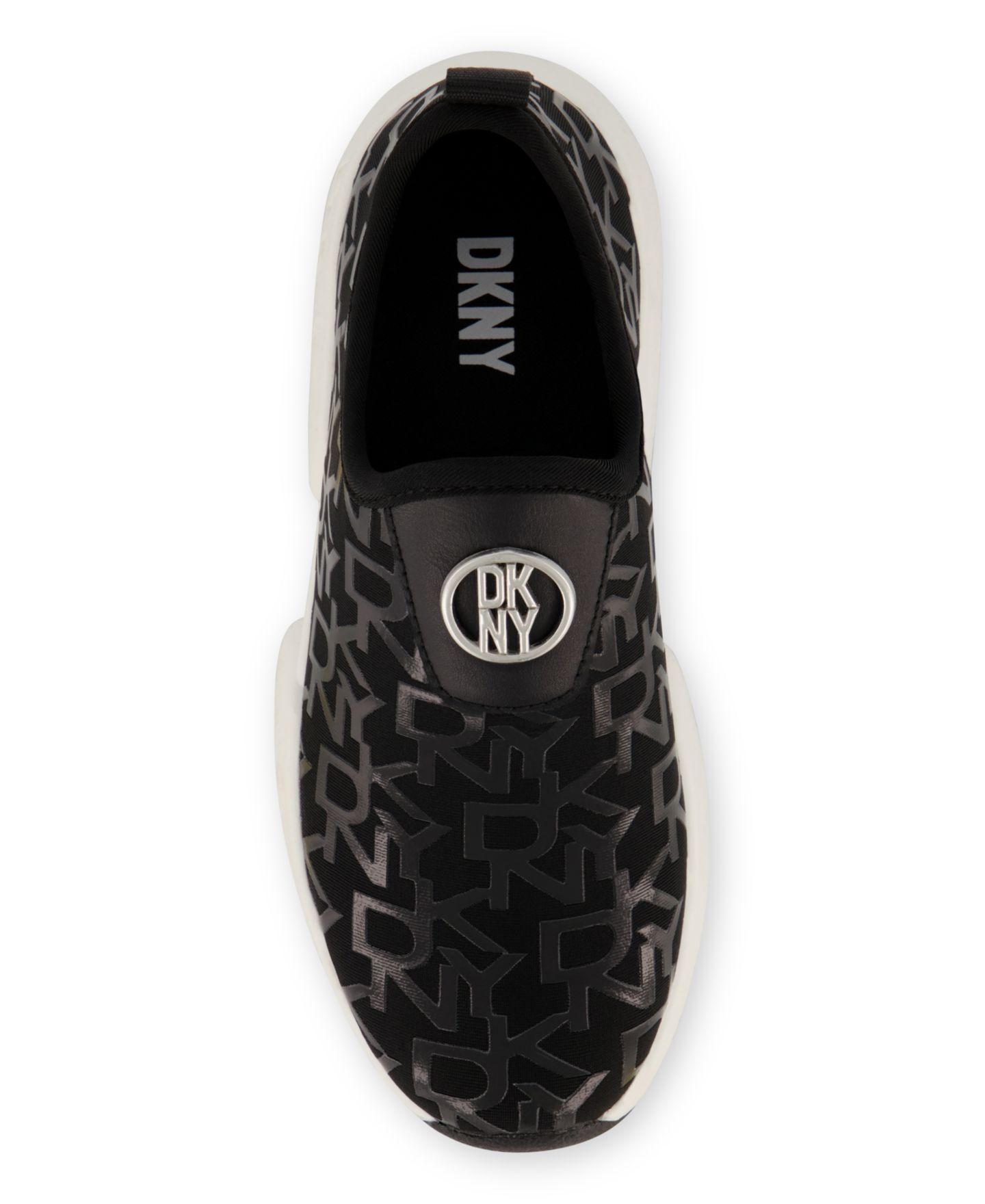 Кроссовки DKNY Lightweight Slip On All Over Logo Sneakers для девочек, цвет: Чёрный — фото 6