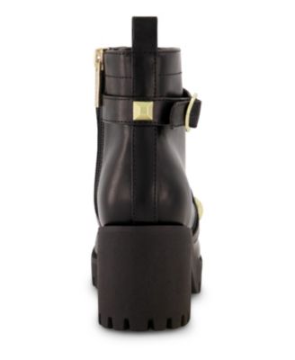 Big Girls Block Heel Pyramid Ankle Booties