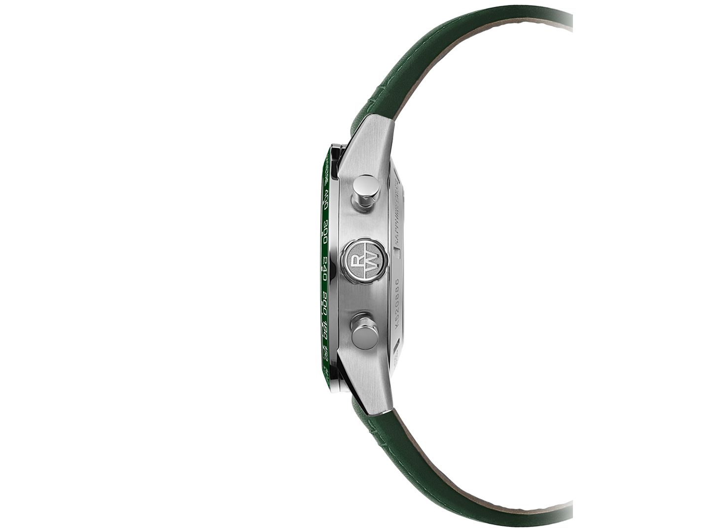 Мужские часы Raymond Weil Swiss Automatic Chronograph Freelancer Green Leather Strap Watch 43.5mm — фото 2