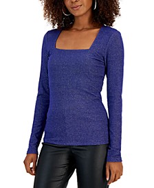 Women's Shimmering Square-Neck Top, Created for Macy's