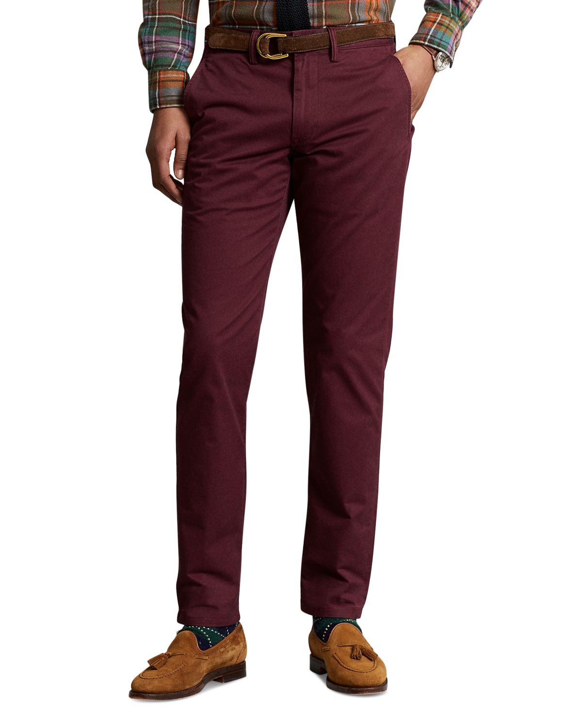 Polo Ralph Lauren Men's Stretch Straight Fit Washed Chino Pants In Rich Ruby