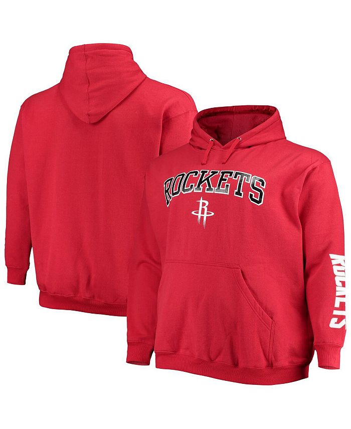 Fanatics Men's Branded Red Houston Rockets Big and Tall Team Wordmark  Pullover Hoodie - Macy's