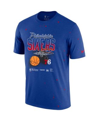 Men's Royal Philadelphia 76ers Courtside Splatter T-shirt