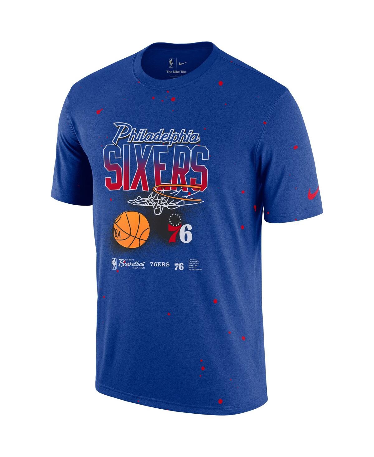 Men's NikePhiladelphia 76ers Courtside Splatter T-shirt - Royal