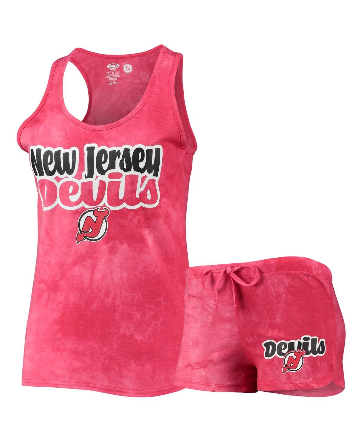Shop Concepts Sport Women's  Red New Jersey Devils Billboard Racerback Tank Top And Shorts Set