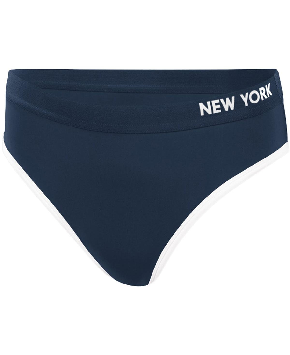 Shop G-iii 4her By Carl Banks Women's  Navy New York Yankees Southpaw Bikini Bottom