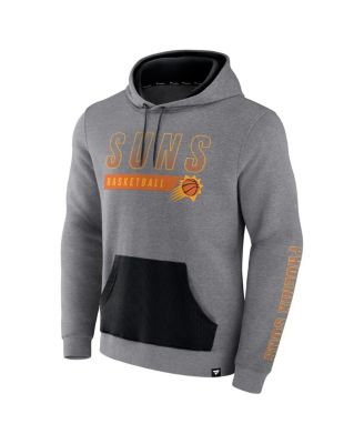 Men's Heathered Gray Phoenix Suns Off The Bench Color Block Pullover Hoodie