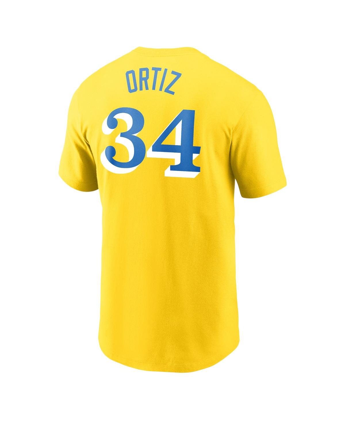 Shop Nike Men's  David Ortiz Gold Boston Red Sox Name And Number T-shirt