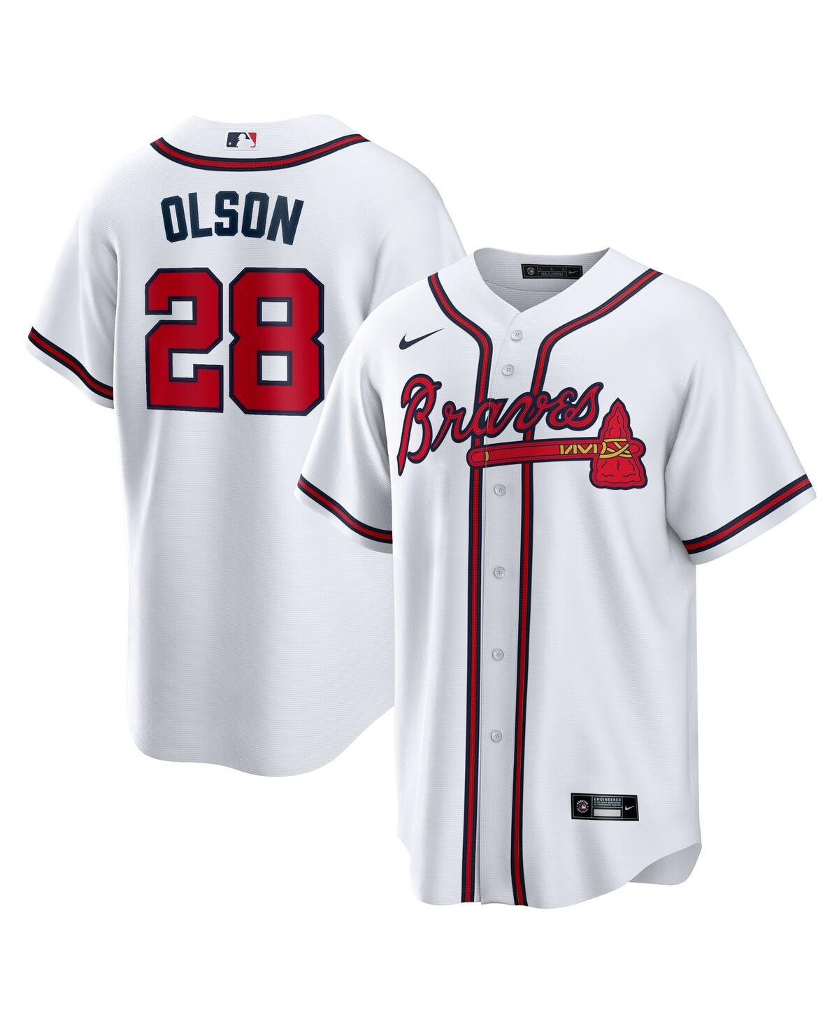 Men's Nike Matt OlsonAtlanta Braves Home Replica Player Jersey - White