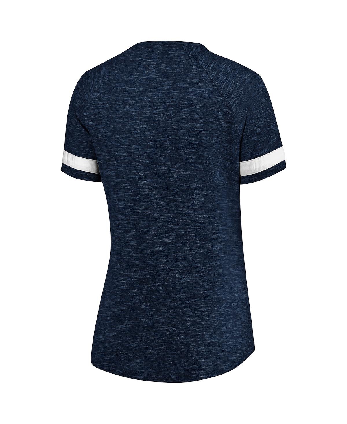 Fanatics Women's  Branded Navy And White Utah Jazz Showtime Winning With Pride Notch Neck T-shirt In Navy,white