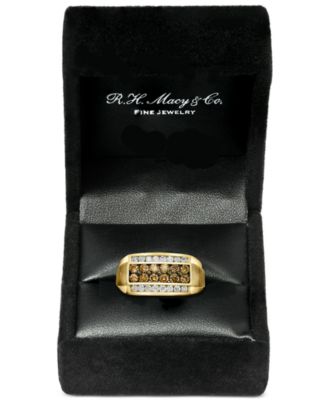 EFFY&reg; Men's Multi-Color Diamond Ring (1-3/8 ct. t.w.) in 14k Gold