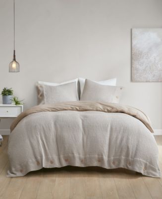 Clean Spaces Mara Waffle Weave 3-Pc. Duvet Cover Set, Full/Queen - Macy's