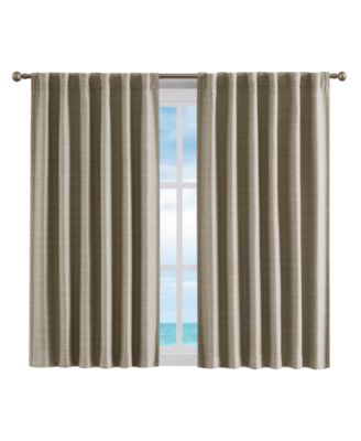Nautica Robin Thermal Woven Room Darkening Back Tab Window Curtain Panel Pair Collection In Natural