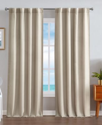 Nautica Virginia Ultimate Blackout Back Tab Window Curtain Panel Pair Collection In Charcoal