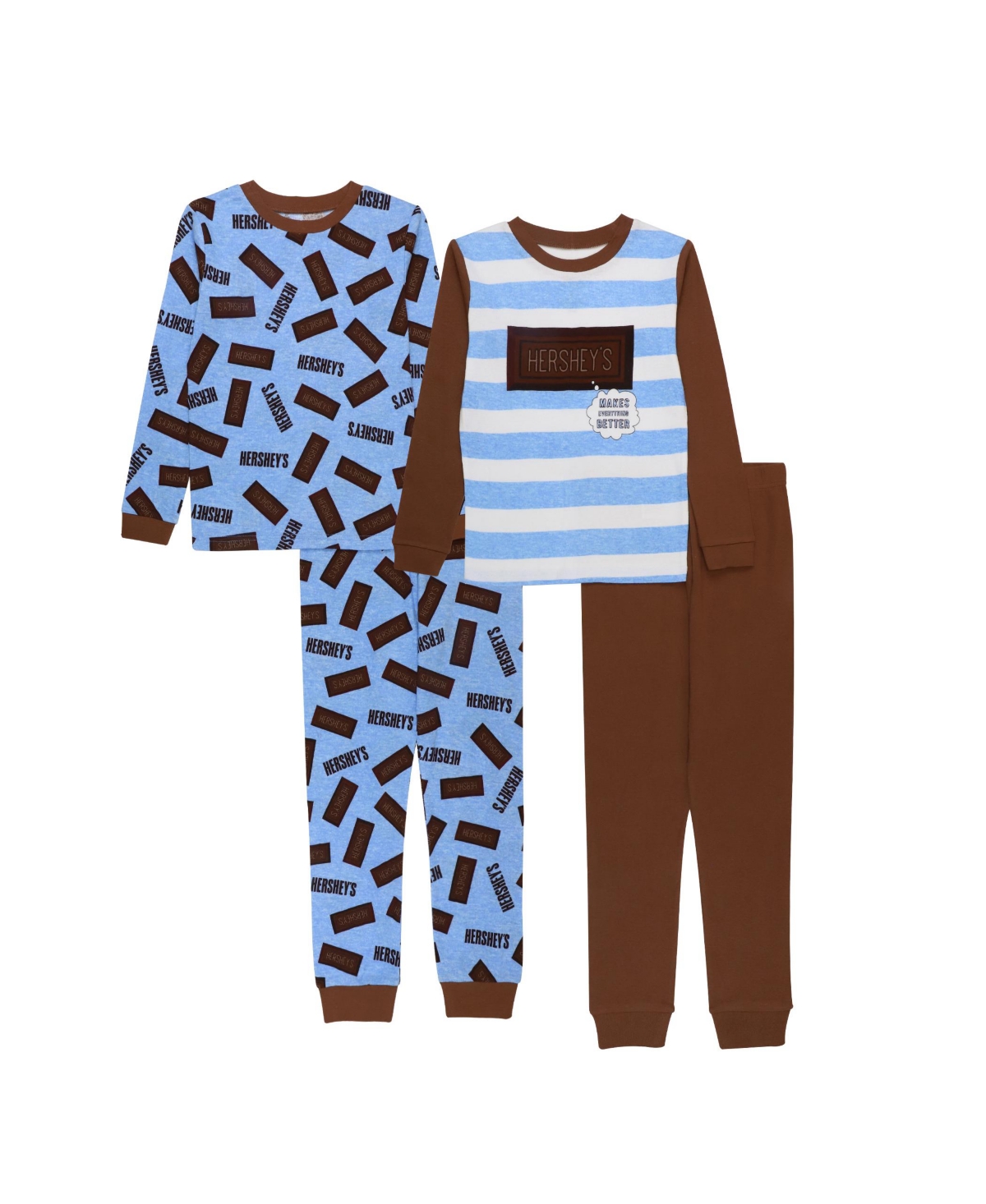 Ame Little Boys Hershey's Top And Pajama Set, 4 Piece In Multi