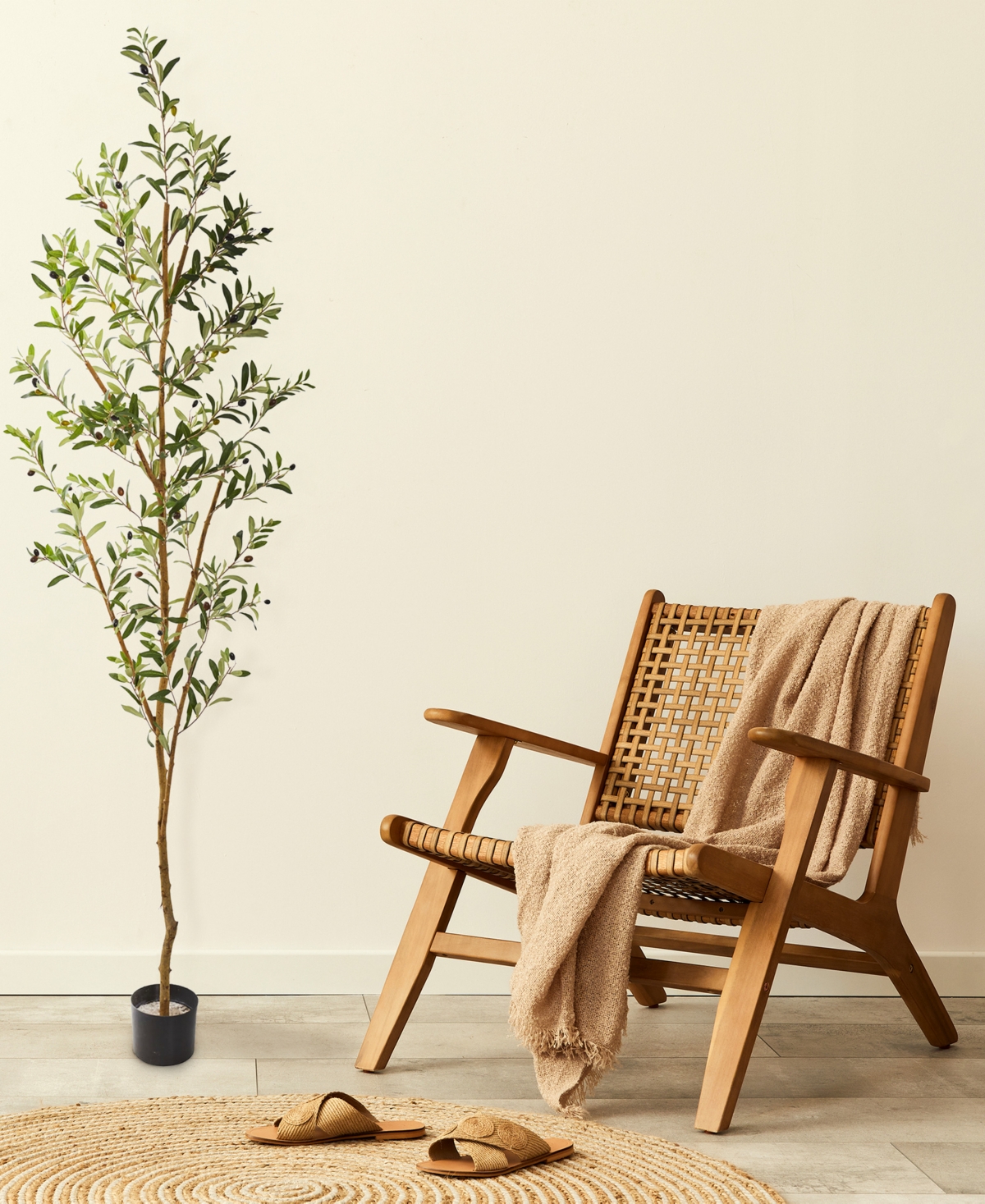 Shop Nearly Natural 82" Olive Artificial Tree In Green