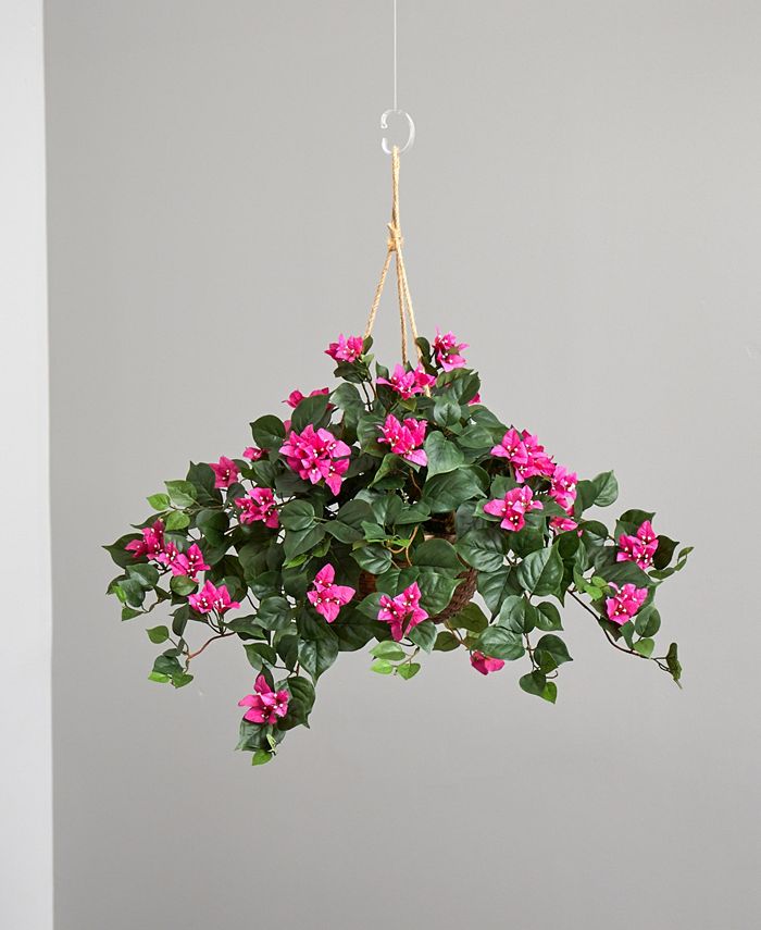Nearly Natural Bougainvillea Hanging Basket Macy's