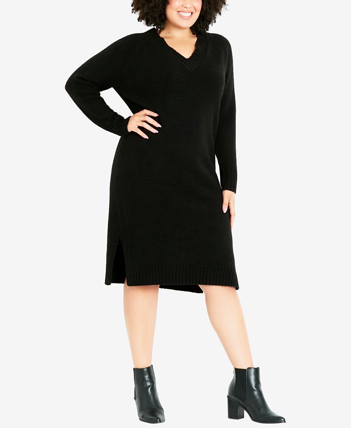 Macy's black sale sweater dress