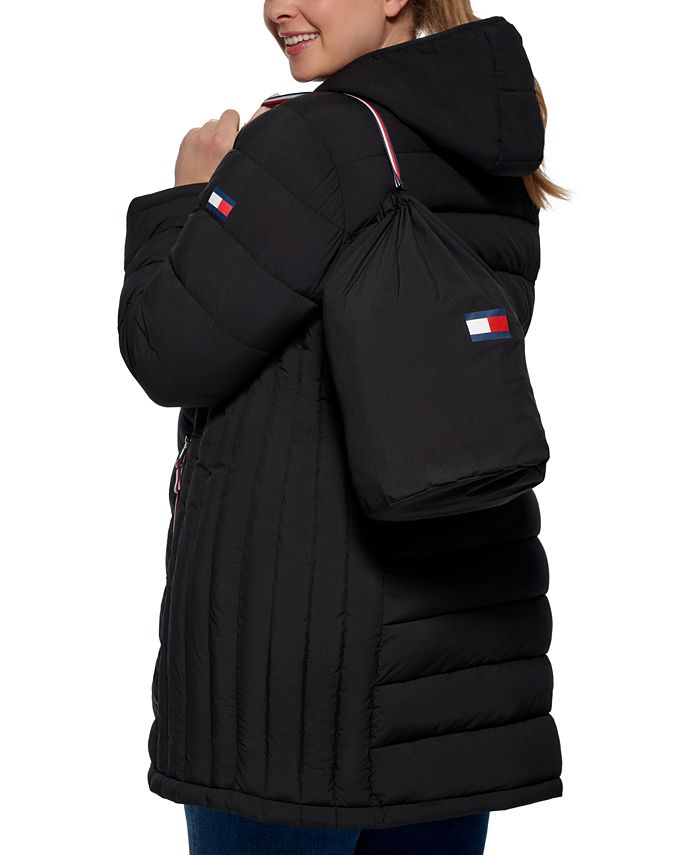 Tommy Hilfiger Plus Size Hooded Packable Puffer Coat & Reviews - Coats ...