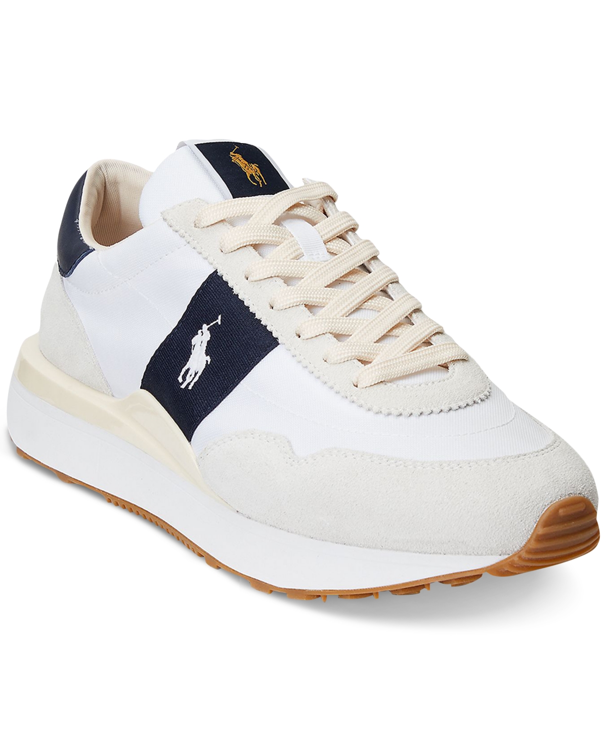 Polo Ralph Lauren Men's Train 89 Lace-up Sneakers In White,hunter Navy