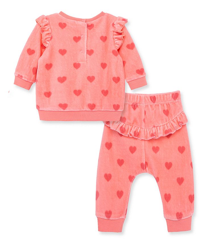 Little Me Baby Girls Sweet Heart T-shirt and Pants, 2-Piece Set - Macy's