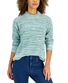 Women's Space Dye Mock-Neck Sweater, Created for Macy's