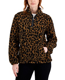 Plus Size Animal Print Sherpa Sweatshirt, Created for Macy's