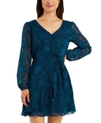 BCX - Juniors' Belted Ruffled Dress