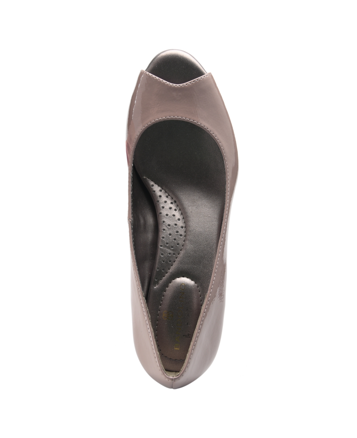Shop Bandolino Women's Candra Peep Toe Wedge Dress Pumps In Light Taupe Patent