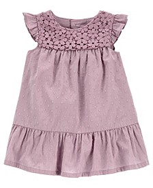 Baby Girls Tiered Flutter Dress with Diaper Cover Set, 2 Piece