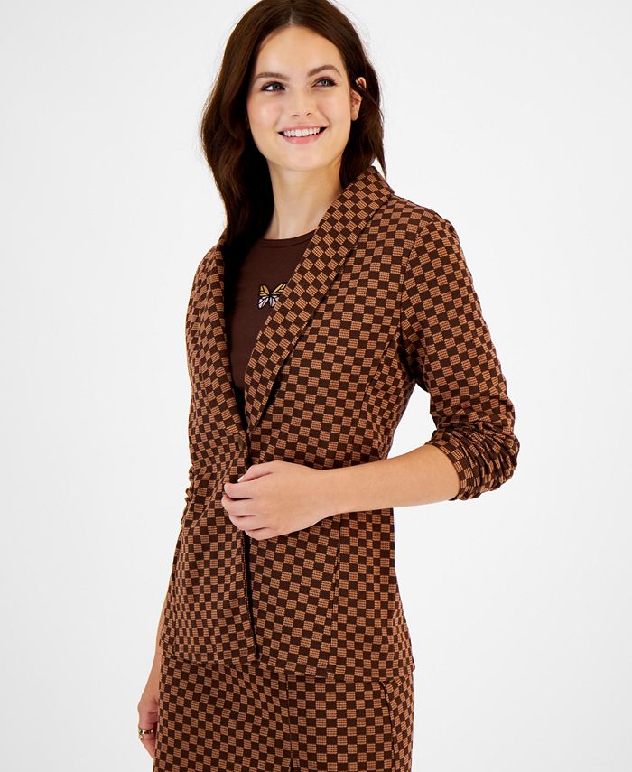 Hippie Rose Juniors Single Button Knit Blazer Macy s