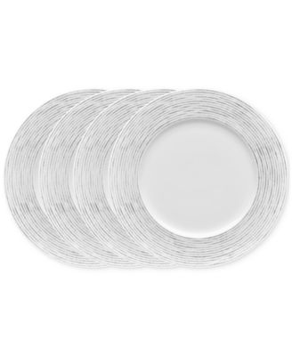 Hammock "Stripes" Rim Dinner Plates, Set of 4