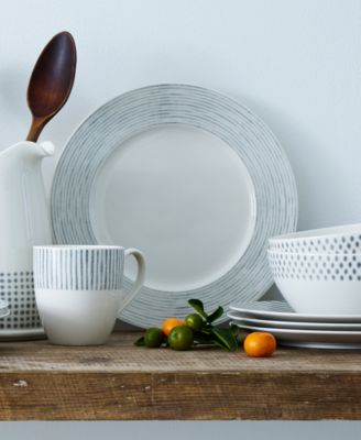 Hammock "Stripes" Rim Dinner Plates, Set of 4