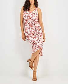 Women&apos;s Floral-Print Belted Midi Dress&comma; Created for Macy&apos;s