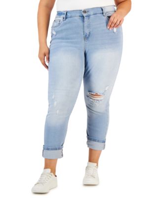 Celebrity Pink - Trendy Plus Size Cuffed Girlfriend Jeans