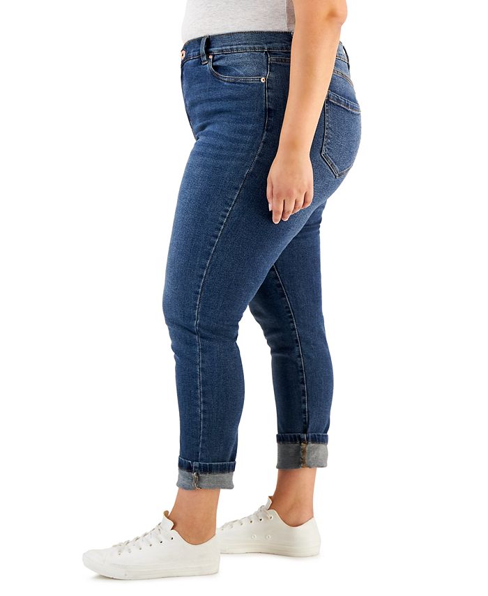 Celebrity Pink Trendy Plus Size Cuffed Girlfriend Jeans - Macy's