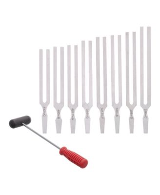 Tuning Forks with Hammer, Aluminum Set, 9 Piece