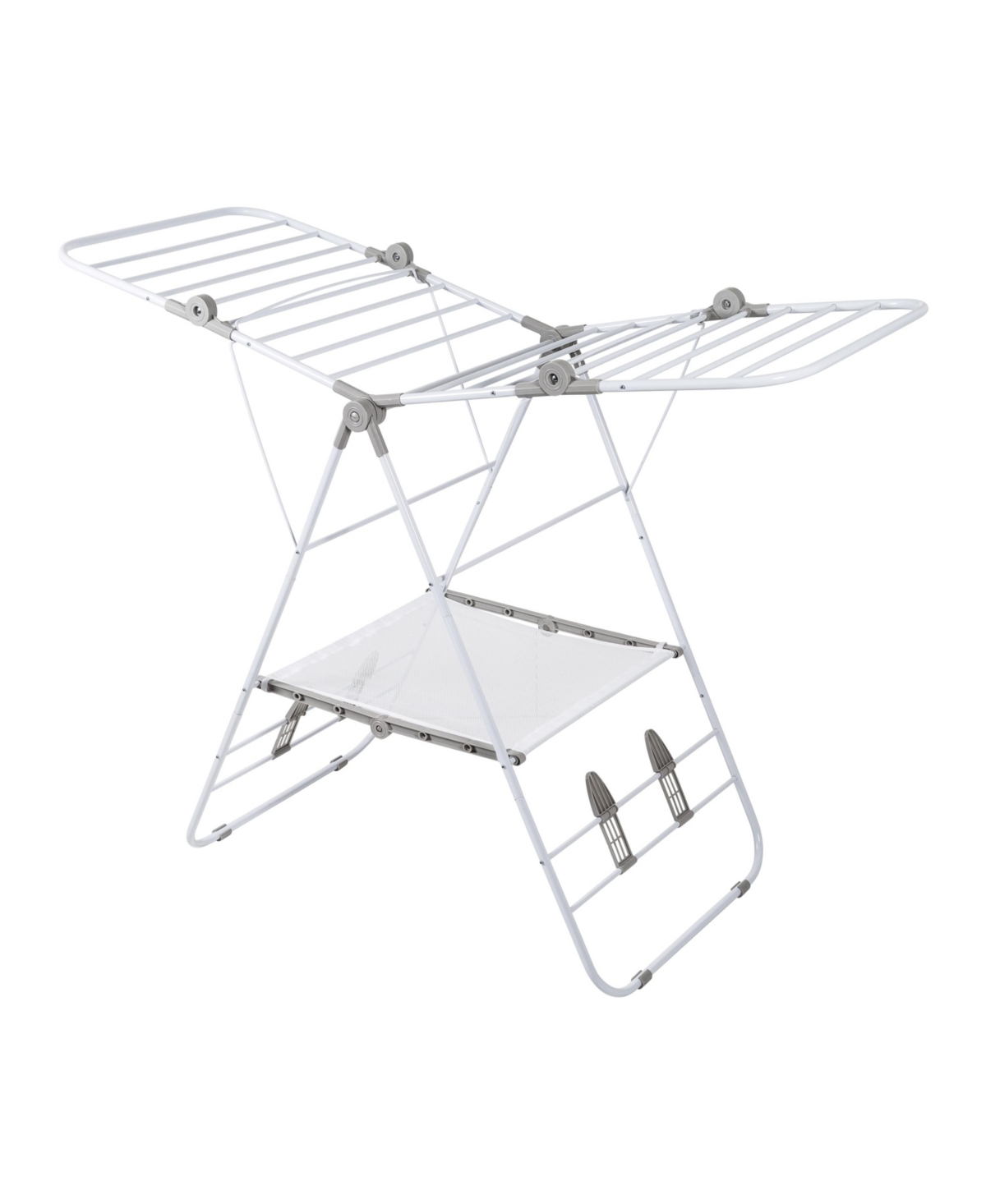 Large Expandable and Collapsible Gullwing Clothes Drying Rack - White