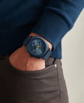 Men's Caine Blue Leather Strap Watch 42mm