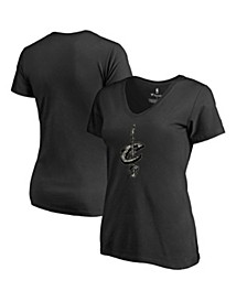 Women's Branded Black Cleveland Cavaliers Camo Cloak V-Neck T-shirt