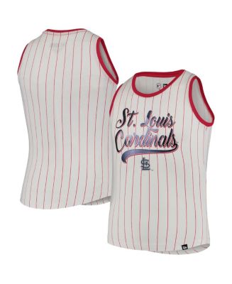 Men's St. Louis Cardinals New Era White/Red Pinstripe Baseball T-Shirt