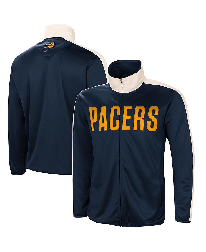 G Iii Sports By Carl Banks Mens Navy And White Indiana Pacers Zone Blitz Tricot Full Zip Track 