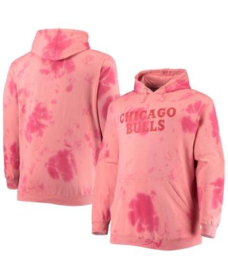 Men's Red Chicago Bulls Big and Tall Wordmark Cloud Dye Pullover Hoodie