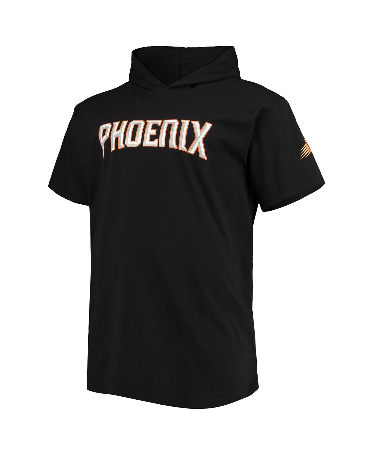Shop Profile Men's Black Phoenix Suns Big And Tall 2-hit Short Sleeve Pullover Hoodie